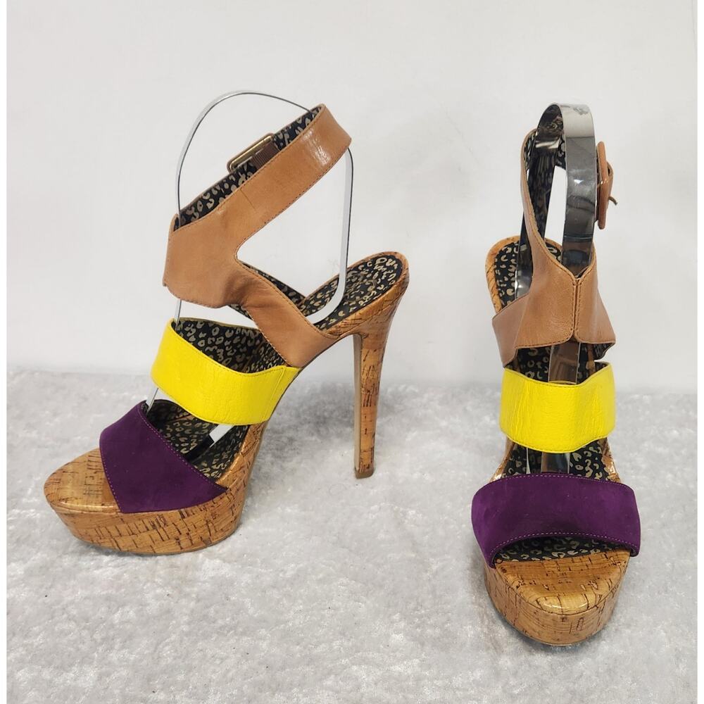 Jessica Simpson Ericka Wisteria Womens Tri-Color Platform Sandals- Size 10B